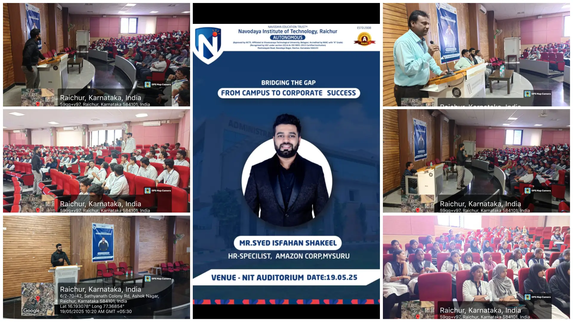 Bridging Campus to Corporate: Mr. Syed Isfahan Shakeel of Amazon Inspires Students at Navodaya Institute of Technology